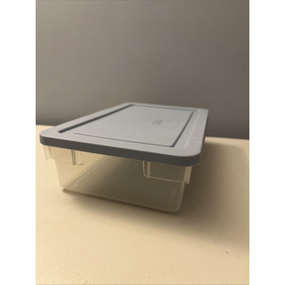 Vintage‎ Rubbermaid 0286 Storage Box Blue Clear Container Plastic Snap Shut Lid